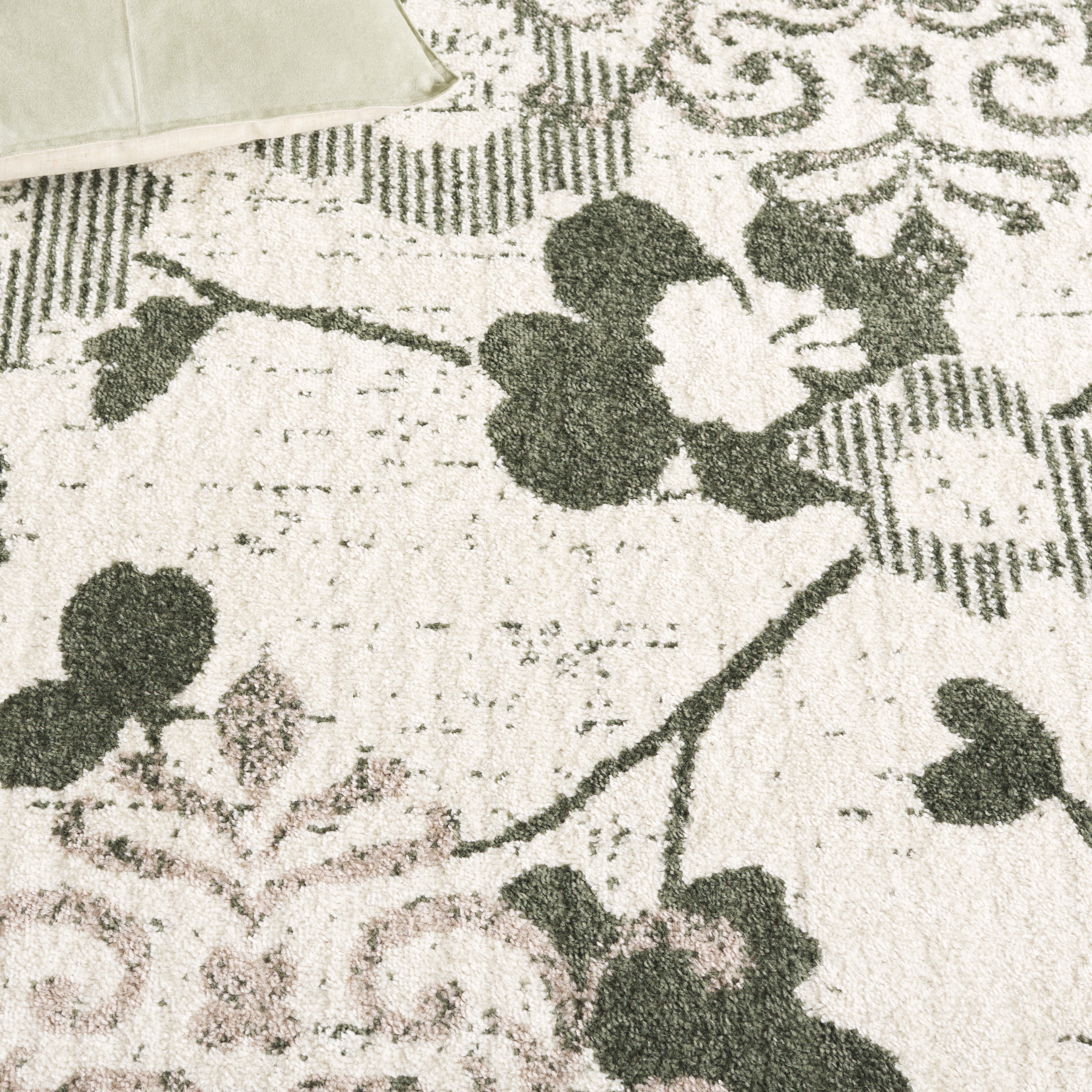 SAFAVIEH Adirondack Hortense Abstract Runner Rug, Ivory/Dark Green, 2'6" x 8'