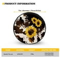 thumbnail image 5 of Yuyamidu Brown Cow Print Spare Tire Cover Sunflower Wheel Cover for, Trailer, RV, SUV, Truck and Many Vehicle 14-19" Fits for Tire Diameter 60-89cm, 5 of 5