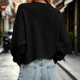 thumbnail image 5 of KyCheLot Womens Cropped Cardigan Button Round Neck Solid Color Long Sleeve Clothes Comfy Lightweight Cardigan, 5 of 6