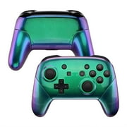 eXtremeRate Chameleon Faceplate Backplate Handles for Nintendo Switch Pro Controller, Green Purple DIY Replacement Grip Housing Shell Cover for Nintendo Switch Pro - Controller NOT Included