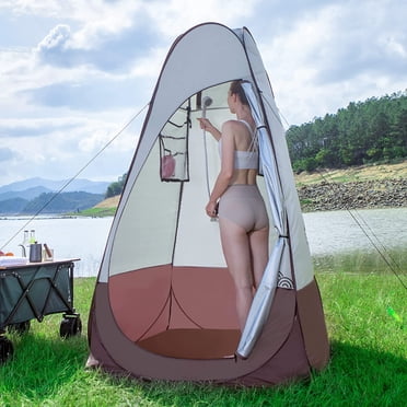 Pop Up Portable Privacy Shower room Tent &20L Outdoor Camping Water Bag Camp Set - green