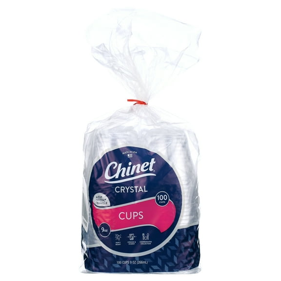 Chinet 100 CT 9 OZ Cut Crystal Plastic Cold Cups