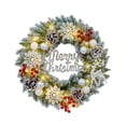 thumbnail image 4 of Corona navideña Corona de invierno con luz Corona de puerta delantera Adorno colgante para celebración Festival Porche interior y exterior 30 centímetros, 4 of 9
