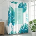 thumbnail image 6 of REGALWOVEN Cute Print Shower Curtain Sets, Waterproof Fabric Bath Curtain with 12 Hooks, Fresh Pastoral Style for Bathroom Decor Teal Leaves 71"W x 71"L, 6 of 7