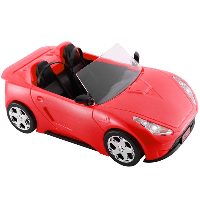 Coche Convertible Para Muñecas Vehículo De Muñeca Convertible De Color Rojo Profundo Brillante Con Cinturones De Seguridad Que Funcionan Regalo Ideal Aumenta La Diversión De Los Niños