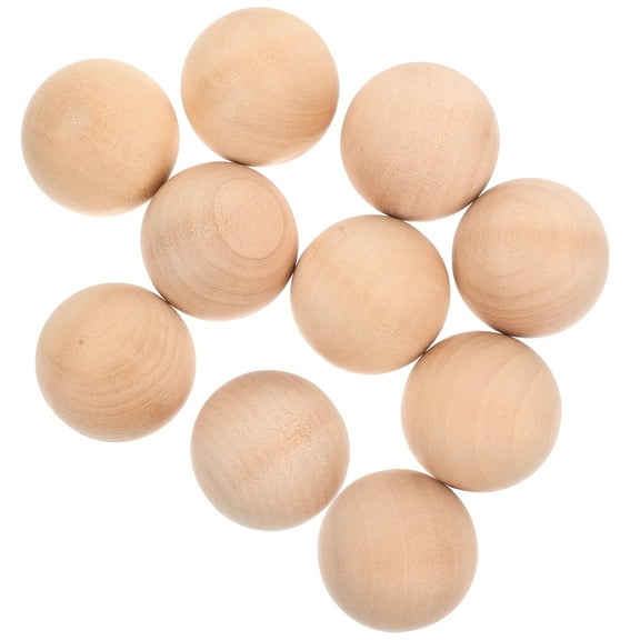 MLINS 10 Pcs Pickleball Balls Wooden Ball Travel Child 4X4CM Khaki