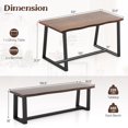 thumbnail image 3 of Costway 3 Pieces Dining Table Set 63" Large Table and 2 Long Benches for 4-6 People Coffee, 3 of 8