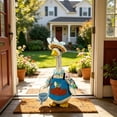 thumbnail image 4 of 7 Piece Garden Floral Themed Porch Goose Outfits with Lace Trim Dress Hat Apron Basket and Bird Accessories for 23 Inch Lawn Goose Statues Spring Front Porch Decor, 4 of 6