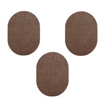 Furnish My Place Modern Plush Solid Brown Color Rug - Pets and Kids Friendly Rug, Indoor/Outdoor Mat, Area Rugs Great for Kids, Pets, Event, Living Room, Made in USA, 1.5' x 2.25' Oval - Set of 3