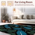 thumbnail image 2 of ODIKA 6'x9' Machine Washable Non-Slip Area Rug, Enchanted Rainforest Canopy Featuring Stylized Exotic Feathers High Traffic Rug, Black, 317008, 2 of 7