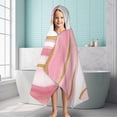 thumbnail image 6 of Pink White Gold Marble Pattern Hooded Bath Towel，60"x35" for Ages 3 To 12 Kids, Quick Dry Lightweight Soft Microfiber Hood Beach Towel Cover Up for Kids, 6 of 7