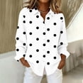 thumbnail image 6 of Womens Button Down Shirts Long Sleeve Tops Silk Satin Blouses Business Casual Fashion Outfit, 6 of 6