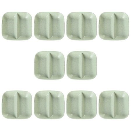 

20PCS Wheat Straw Appetizer Serving Tray Plastic Snack Pickles Plates Two Grid Sauce Dishes (Green)