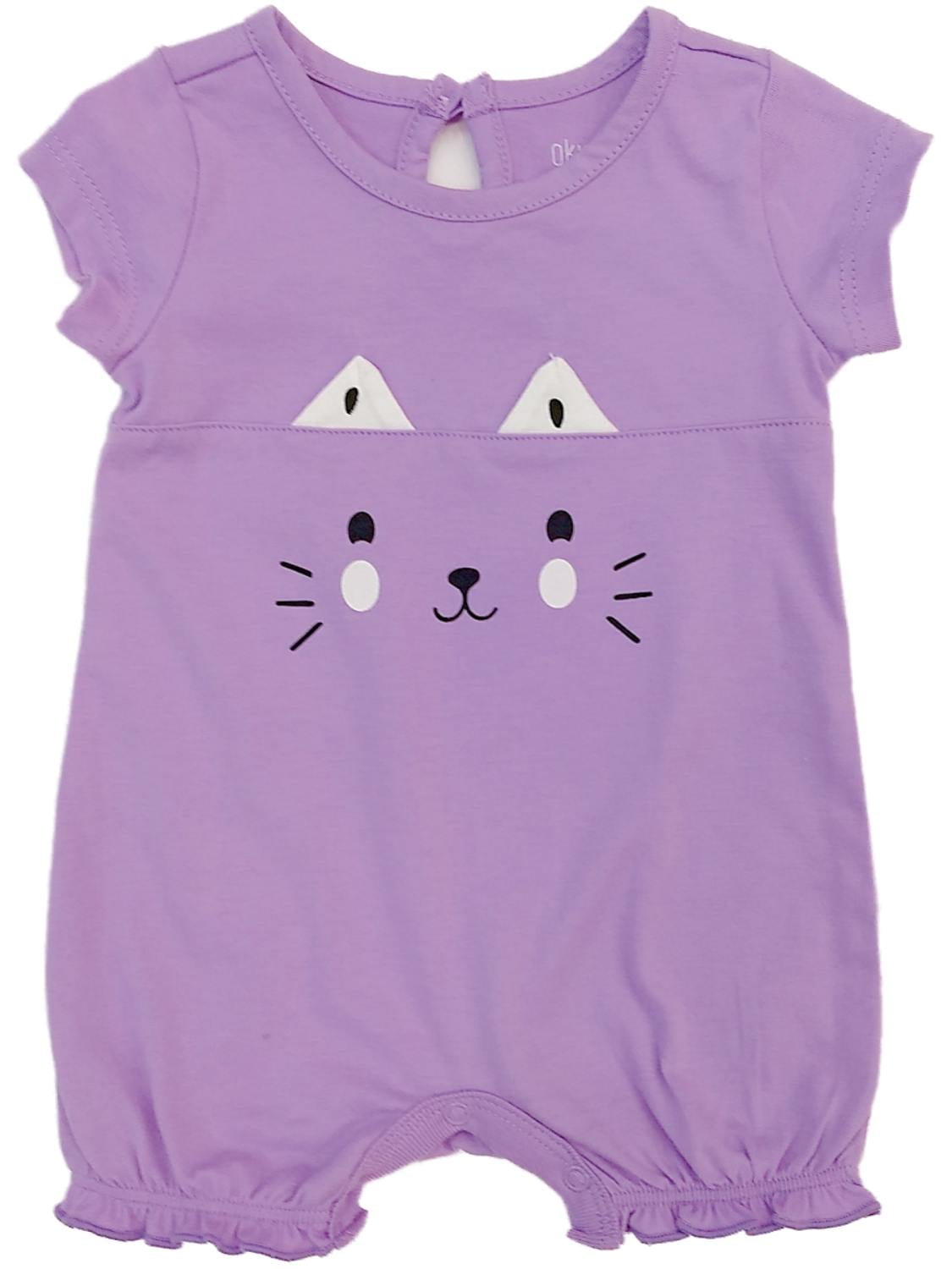 Cartoon Kitten Unisex Baby Bodysuits Long Sleeve 100% Cotton 