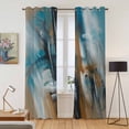 thumbnail image 2 of Kitchen Curtains 84 Inch Length 2 Panels, Turquoise Ombre Grommets Window Treatment Curtain, Brown Abstract Modern Gradient Retro Art Thermal Curtains Drapes for Living Room/Bathroom, 2 of 9