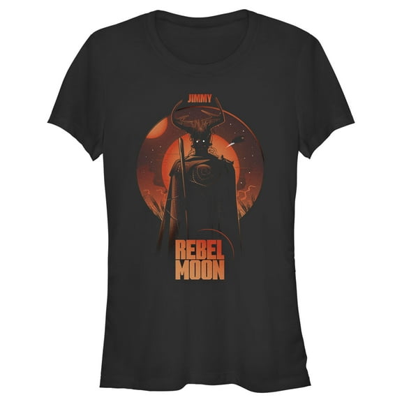 Junior's Rebel Moon Jimmy Warrior Portrait  Graphic Tee Black Large