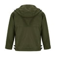 thumbnail image 6 of Mens Windbreaker Jackets Casual Solid Multi Pocket Hooded Zipper Keep Warm Long Sleeve Army Green 2XL Windbreaker Front-Zip Jacket, 6 of 7