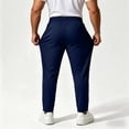 thumbnail image 4 of Athletic Pants Mens Drawstring Casual Hiking Lightweight Stretch Workout Trousers Zipper Pockets for Gym Outdoor Activities, 4 of 6