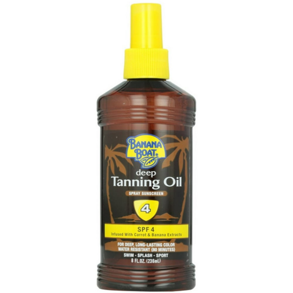 Banana Boat Deep Tanning Oil Spray, SPF 4 8 oz (Pack of 2)
