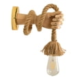 thumbnail image 4 of Vintage Solid Wood Wall Sconce with Hemp Rope Accent, Indoor Wall Lighting for Home Decor, 4 of 9