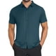 thumbnail image 1 of CAMISAS DE NEGOCIO DE MANGA CORTA DE COLOR SÓLIDO PARA HOMBRES CON CUELLO PUNTA Y BOTONES L VERDE OSCURO, 1 of 5