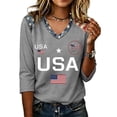 thumbnail image 2 of Fabrcox S-5XL 1776-2026 250 Anniversary USA Shirts Flag Print 3/4 Length Sleeve Womens Fourth of July Shirt Independence Day Celebration Freedom Funny Patriotic Shirts for Women, 2 of 5