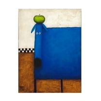 Trademark Fine Art 'Blue Dog With Apple' Canvas Art by Daniel Patrick Kessler