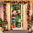 thumbnail image 6 of Christmas Door Curtain - 72.83x35.43in Fabric Hanging Decoration with Elf & Photo Themes, Perfect for Outdoor/Indoor Christmas Day Parties & Background Decor, 185x90cm, D, 6 of 7