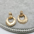 thumbnail image 3 of Clip on 2 1/4" silver or gold dangle wrinkled hoop earrings, 3 of 3
