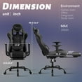 thumbnail image 3 of CL.HPAHKL Comfortable Computer Chair, Video Gamer Chair Ergonomic Desk Chair with Headrest Lumbar Support Adjustable Armrest Recliner Game Chair with Footrest PC Chair, Gray, 3 of 8