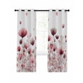 thumbnail image 7 of Watercolor Flowers Blackout Curtains for Bedroom, Spring Pink Ink Floral Botanical Thermal Insulated Kitchen Drapes with Grommets, Light Blocking Window Treatment, 2 Panels 42" x 54", 7 of 7