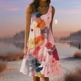thumbnail image 1 of Mefallenssiah Femmes Mode Vacances d'Été Sans Manches Imprimé Col Rond Partie Robe de Plage, 1 of 5