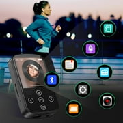 MP3 Player,Bluetooth 5.4 MP4 Music Player with 64GB SD Card,Portable HIFI Sports Music Player with Clip Touch Screen Button,Voice Recorder,FM Radio,E-Book,Support up to 128GB for Running,Walking