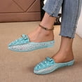 thumbnail image 6 of Wovix Slippers For Women Flats Shoes Rhinestone Wedding Flats Comfort Pointed Toe Ballet Flat Shoe Low Heel Dress Sparkly Shoes Indoor Outdoor Shoes Light Blue 37, 6 of 8