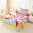 thumbnail image 2 of Erosebridal Ice Cream Baseball Print Twin Sheet Sets 3pcs For Kids,Boys Sport Theme Personalized Initial L Bedding, 2 of 5