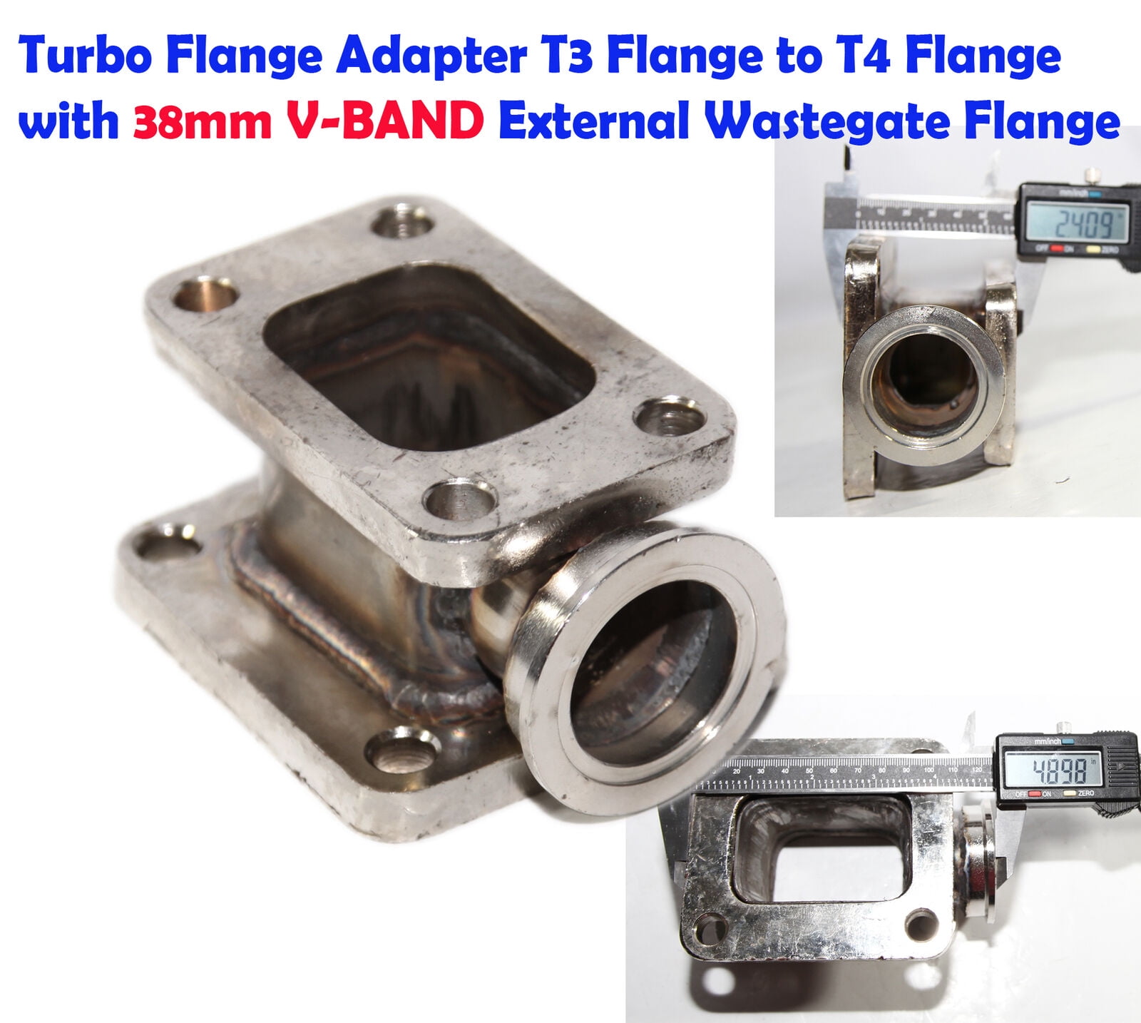 Steel Turbo Manifold Flange T4 to T3 Adapter Conversion w/38mm VBAND