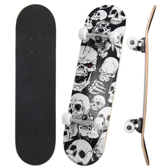 eVita 31 Inch Complete Skateboard with PU Wheels, Wood 7 Layer Canadian Maple Trick Board for Boys Girls Youth Teens Gift for Beginners