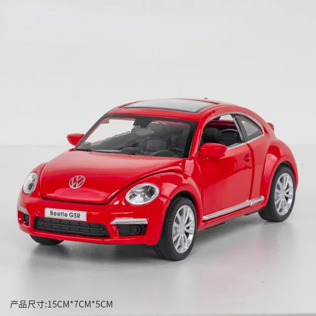 1:32 Volkswagen Beetle GSR Modèle de Voiture à Rétrofriction en Alliage Discast Rue Métal Voitures d'Affaires Modèle Jouet pour Enfants A134 Rouge nobox
