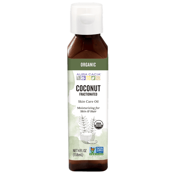 Aura Cacia Certified Organic Fractionated Coconut Skin Care Oil, 4 fl oz