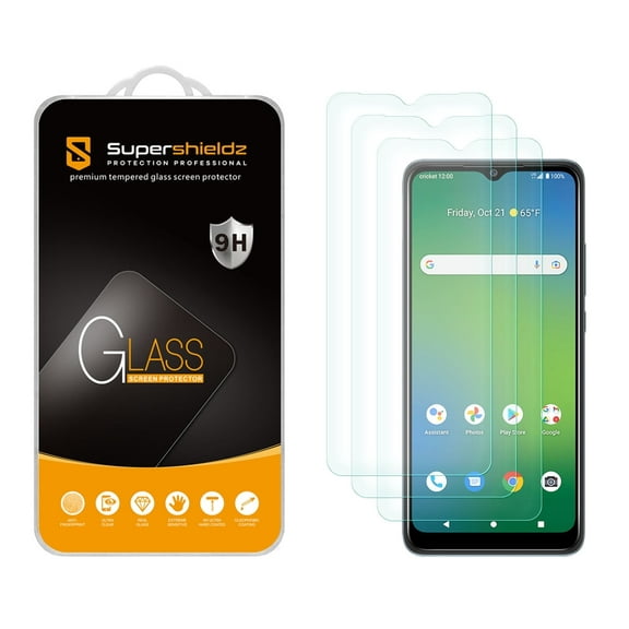 (3 Pack) Supershieldz Designed for Cricket Icon 5 / Cricket Icon 4 Tempered Glass Screen Protector, Anti Scratch, Bubble Free