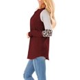 thumbnail image 2 of Womens Color Block Long Sleeve Leopard Print Tops Round Neck Striped Loose Casual Shirts Tunic Tops, 2 of 4