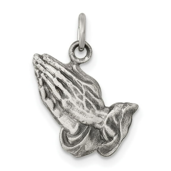 Sterling Silver Praying Hands Pendant Necklace for Men and Women Christian Religious Jewelry Symbol of Faith and Devotion Catholic Spiritual Prayer Medallion Charm 925 Silver