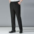 thumbnail image 5 of Ketyyh-chn99 Mens Pants Linen Wide Leg Pants Loose Fit Elastic Waist Pants Black,4XL, 5 of 5