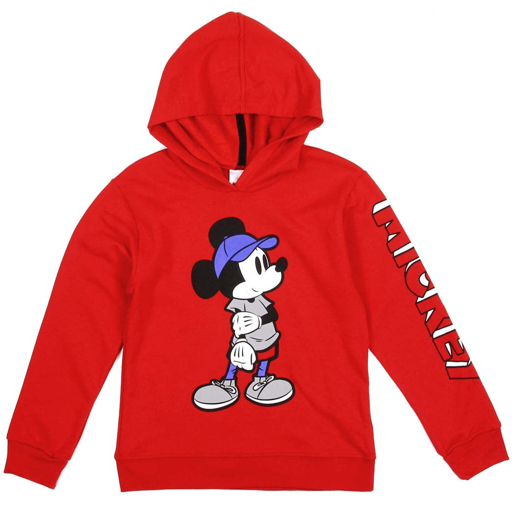 MICKEY MOUSE Boys Hoodie Pullover Red Sizes 47.