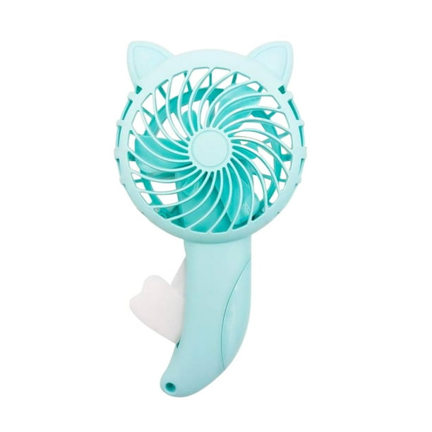 Naiovety Ventilador de presión manual sin Refrigeración Dibujos animados Verano Mini ventiladores Pequeño manual Hogar Niños Niños Electrodomésticos Verde