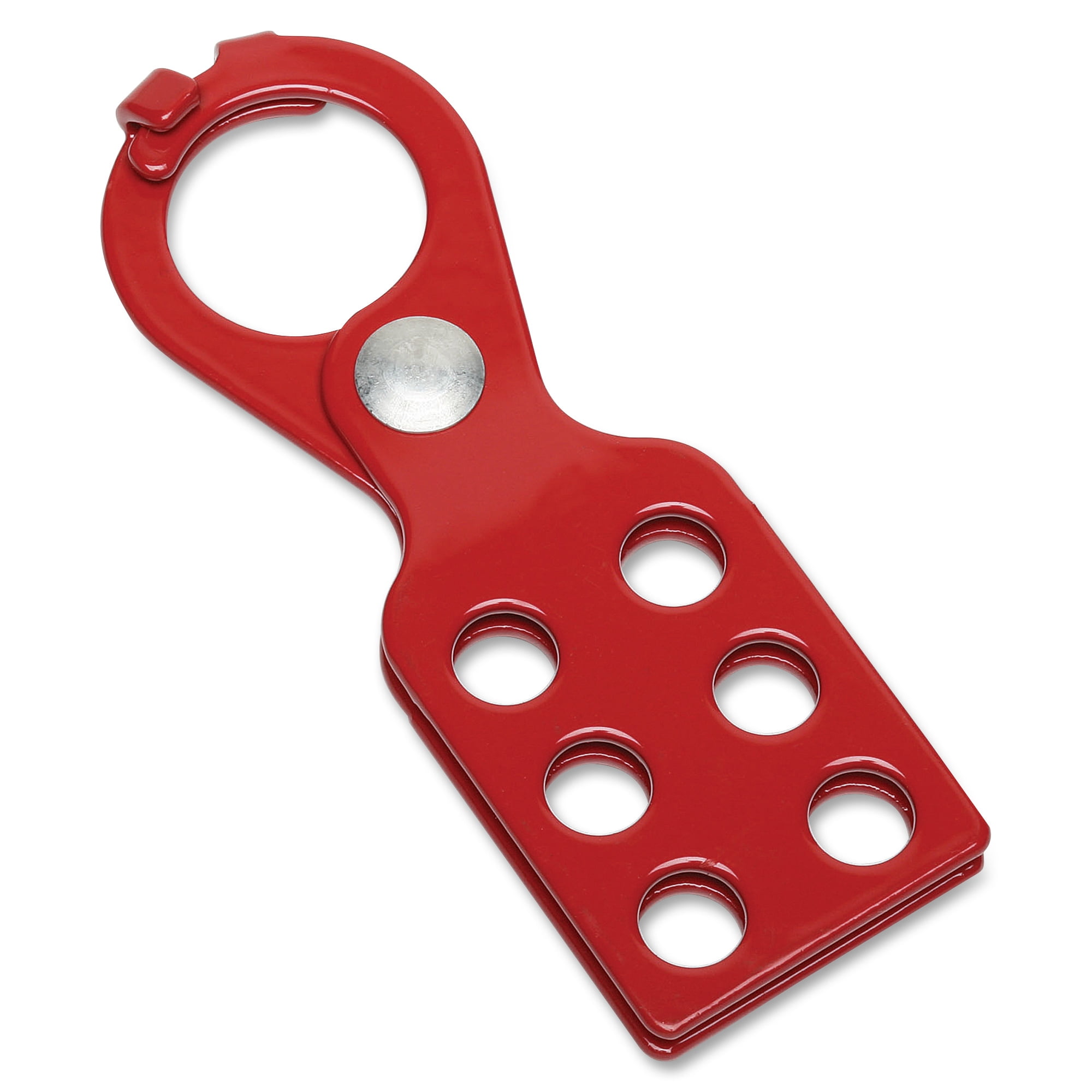 Lockout Tagout Powder Coated Hasp with 12 Holes Red Set of 5 pcs 