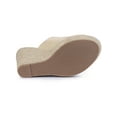 thumbnail image 5 of BLISSFUL STEP Open Toe Espadrille Wedge Heel Platform Slide Sandal for Women Beige 7, 5 of 7