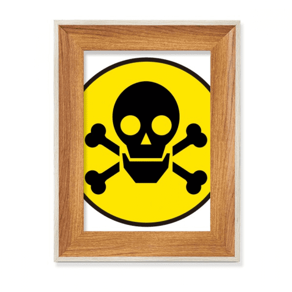 Danger Checal Toxic skull Symbol Desktop Wooden Photo Frame Display Picture Art Painting Multiple Sets