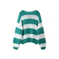 thumbnail image 2 of Gupgi Women Striped Sweaters Long Sleeve Loose Knit Pullover Preppy Jumper Tops for Fall Winter, 2 of 9
