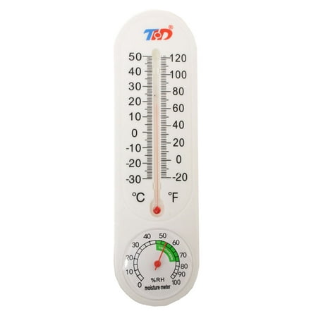 ToolUSA 9" (22.9 cm) Indoor/Outdoor Thermometer & Humidity Meter | Lightweight Plastic & Glass Vial Design | Bold Readings | Ideal for Home, Patio, Gifts
